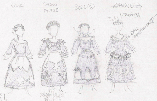 Act II Chorus Xmas Ball Designs